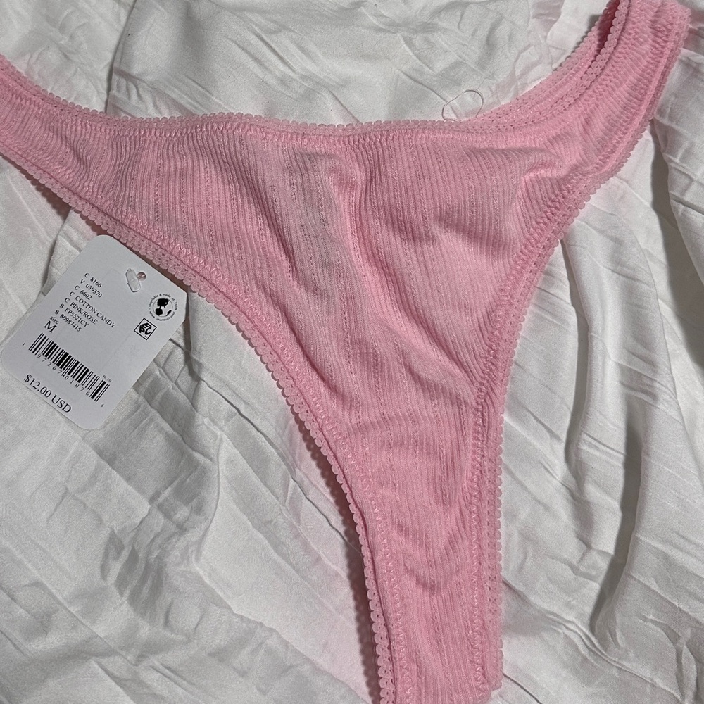 Free People Soft Pink Ribbed Panties